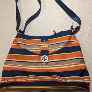 BAGGALLINI HELSINKI Slim Crossbody bag in beautiful blue, orange, green NWOT.